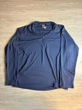 Patagonia Capilene 1/4 Zip Pullover Size XL Blue Base Layer made in USA